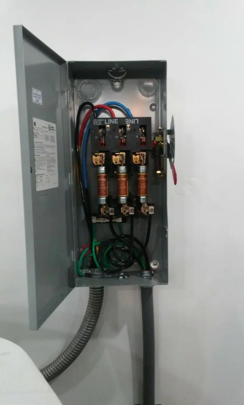 Three-phase disconnect switch installed for Electrical Wiring & Rewiring in La Porte